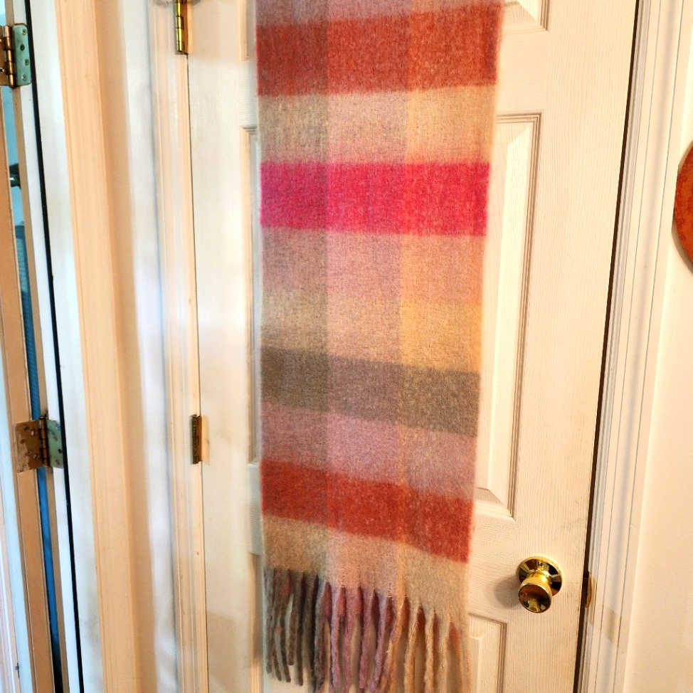 Scarf Cozy Multicolor Plaid Scarf 100 Polyester Nwot